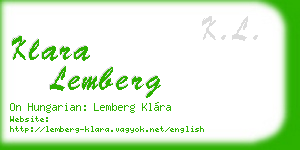 klara lemberg business card